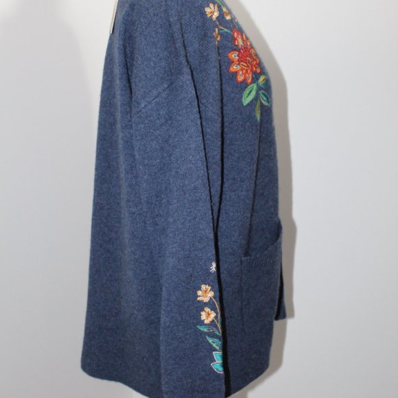 NWT Johnny Was Biya JW Workshop Griffin Cardigan Duster Knit Jacket Embroidery - Picture 9 of 11